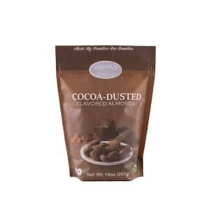 cocoa dusted flavored almonds front side of package