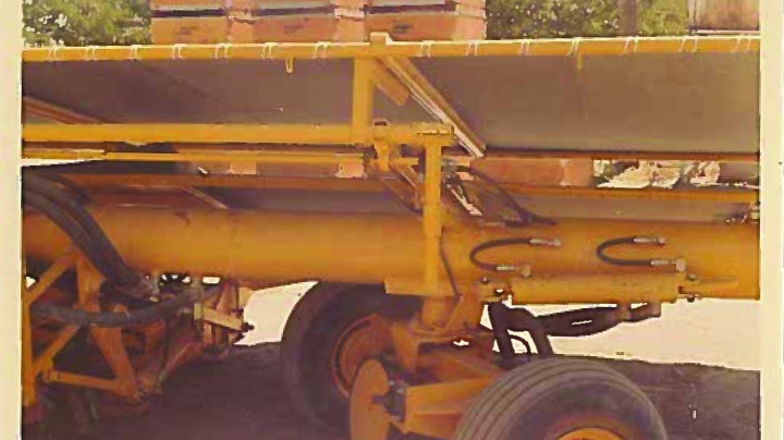 back end view of a machine used to harvest nuts